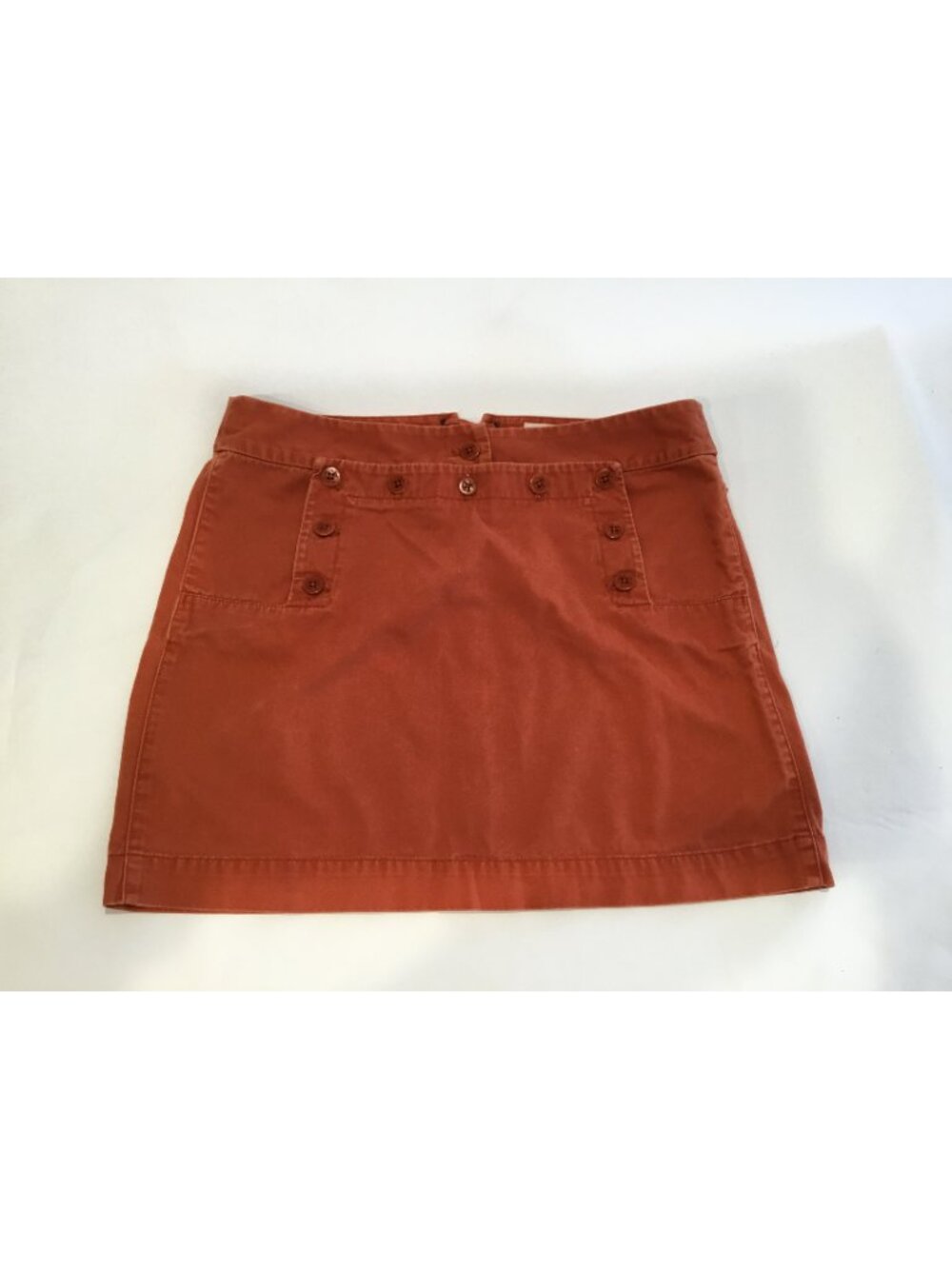 J. Crew Classic Twill Chino Sailor Skirt Sz 12 Dark organge Nautical Minimalist